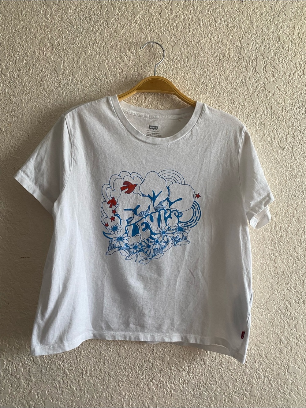 Levis Cropped Shirt Floral logo